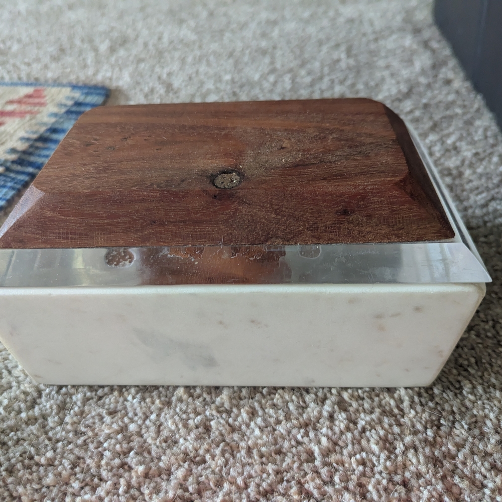 Wood and Marble Storage Box